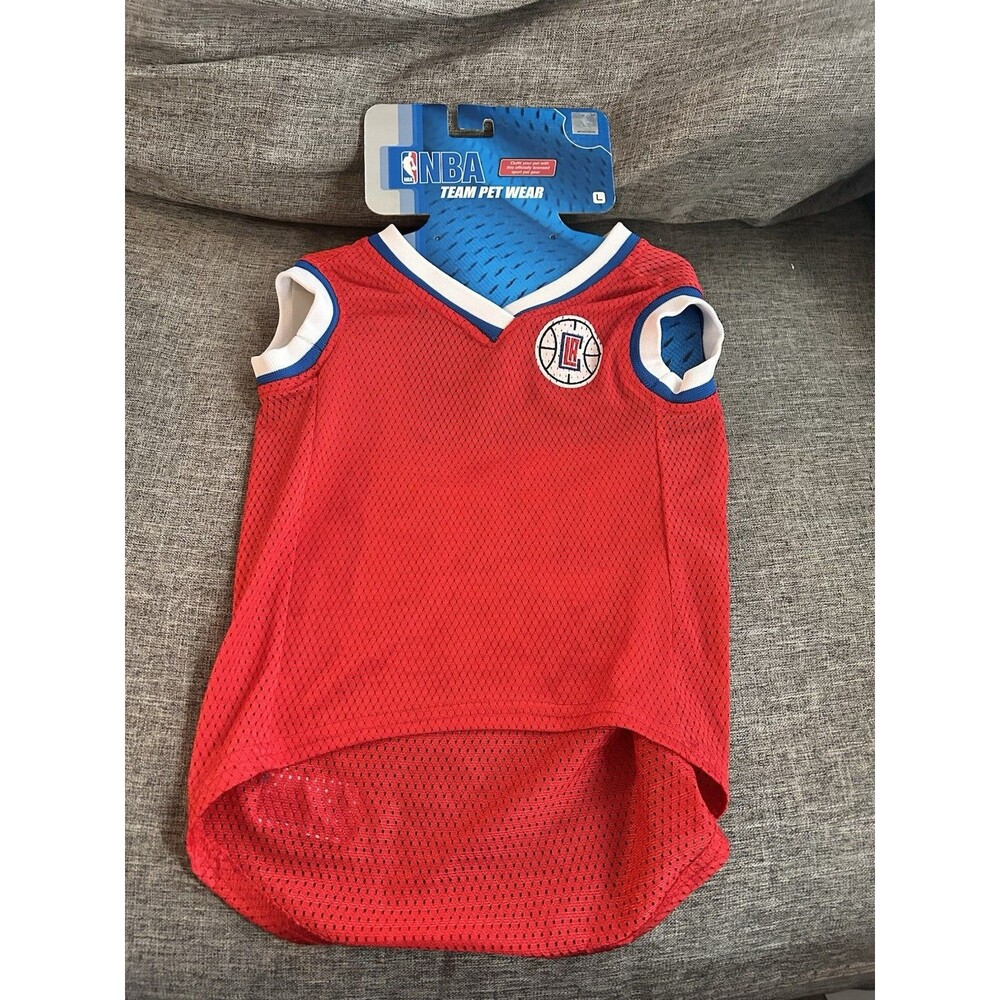 NBA Team Dog Pet Wear Size Large LA Clippers Jersey Red New